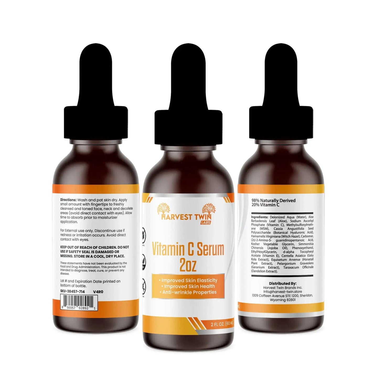 Vitamin C Serum 3-Pack 2oz Anti-Aging for Skin Health